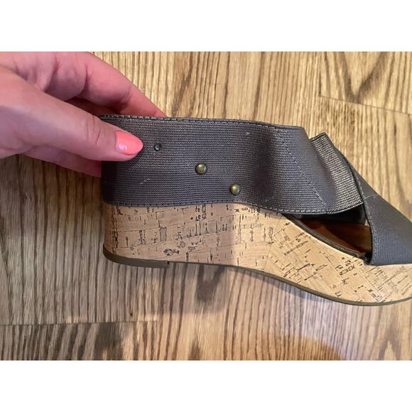 MADELINE Adonis Wedge Sandals Metallic Silver Size 8 - Picture 2 of 8